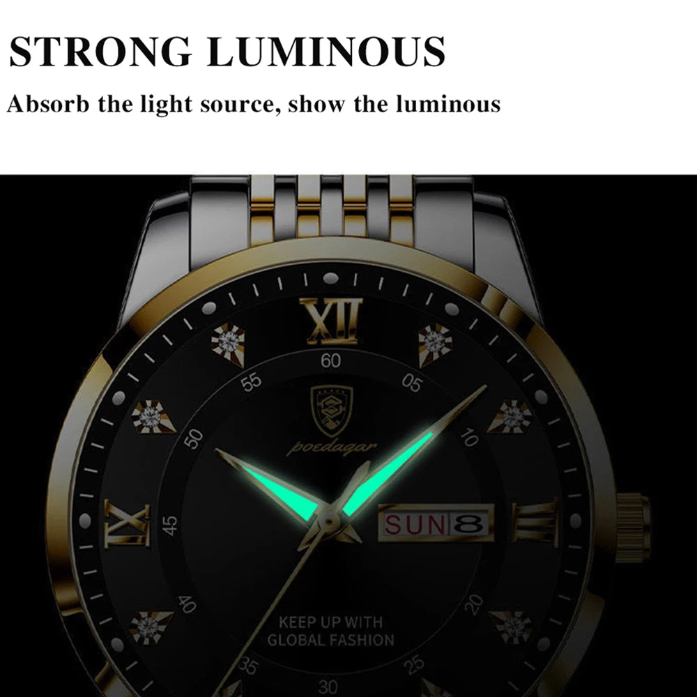Luxury Men's Quartz Watch - Luminous & Waterproof