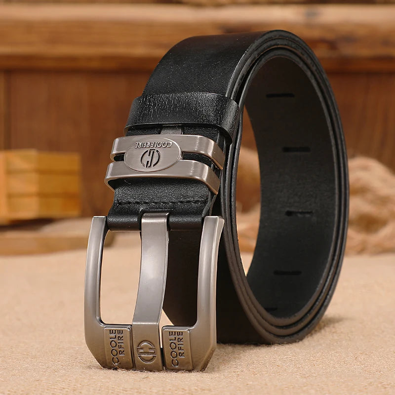 New Men Genuine Leather Belts Cowboy Wide High Quality Buckle Belts for Men Brand Luxury Leisure Vintage Jeans Strap HQ225