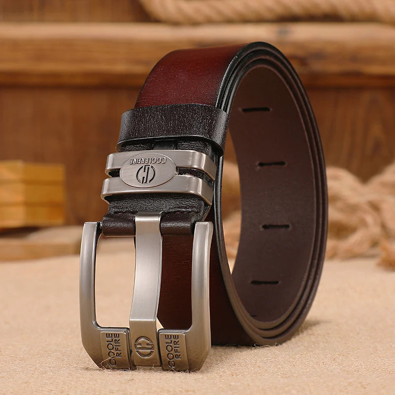 New Men Genuine Leather Belts Cowboy Wide High Quality Buckle Belts for Men Brand Luxury Leisure Vintage Jeans Strap HQ225