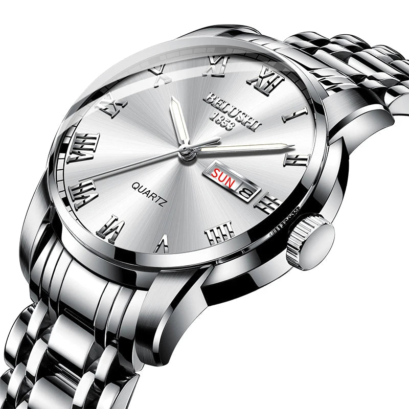 Men's Luxury Quartz Watch - Stainless Steel Elegance
