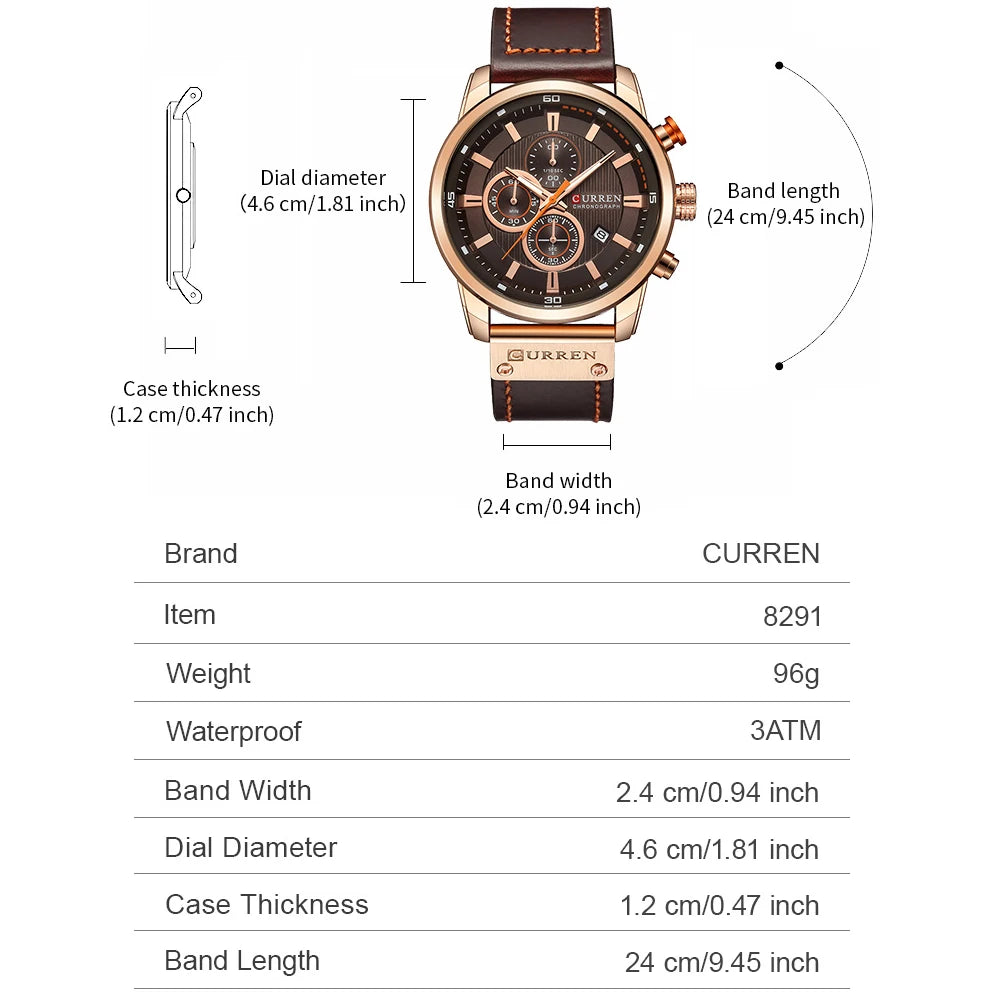 Luxury Chronograph Men's Watch - Leather Band