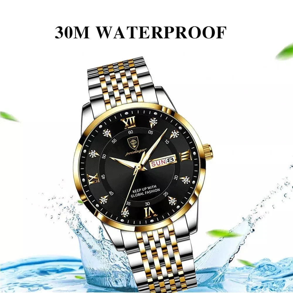 Luxury Men's Quartz Watch - Luminous & Waterproof