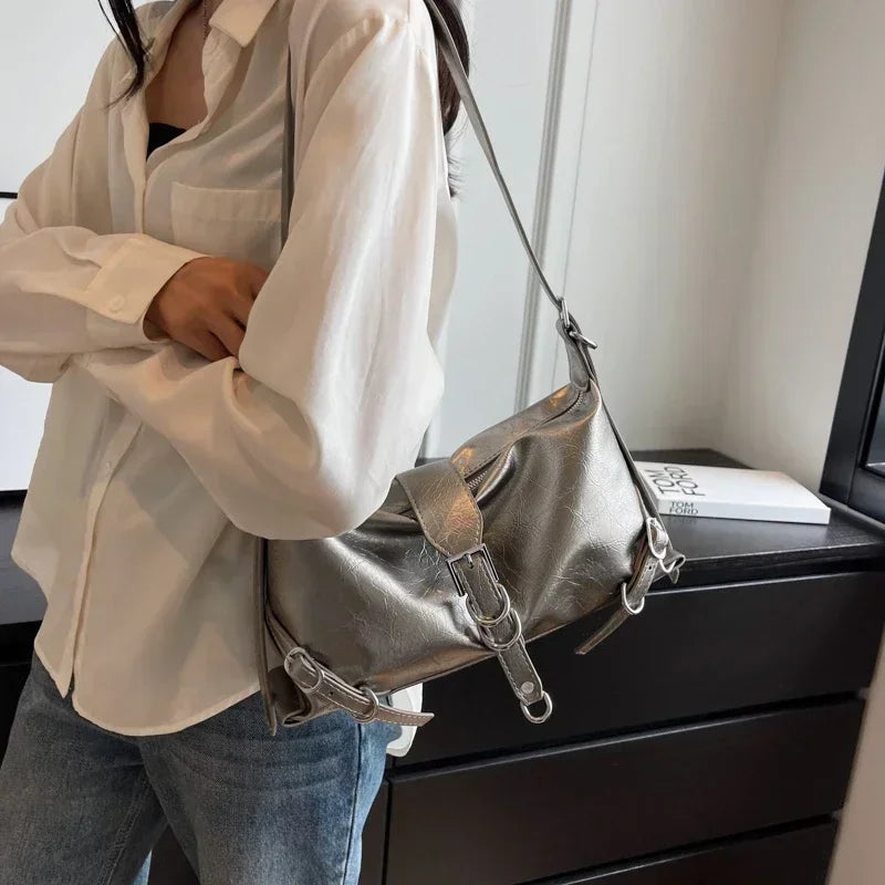 2025 High Quality Women's Bags Autumn New Fashion Simplicity High-capacity Advanced Sense Shoulder Bag Solid Versatile Handbag