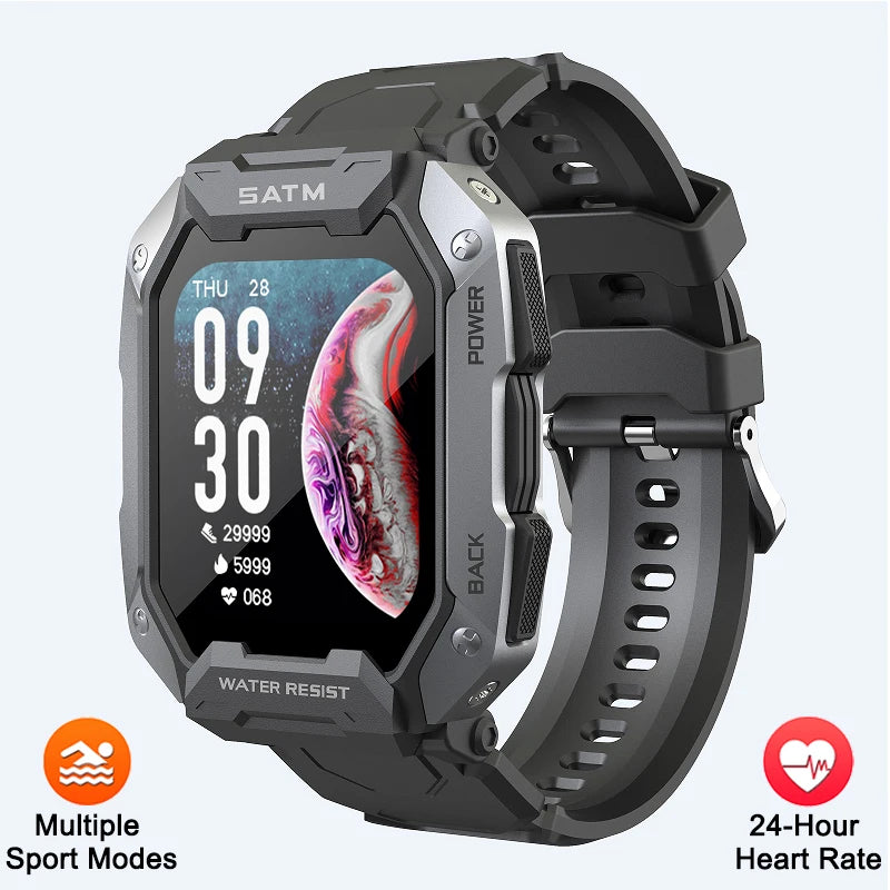 Men's Outdoor Sports Smartwatch - Waterproof & Fitness Tracker