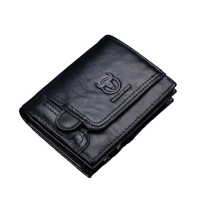 BULLCAPTAIN Men RFID Blocking Bifold Wallet Genuine Leather Card Holder Wallets with 15 Card Slots