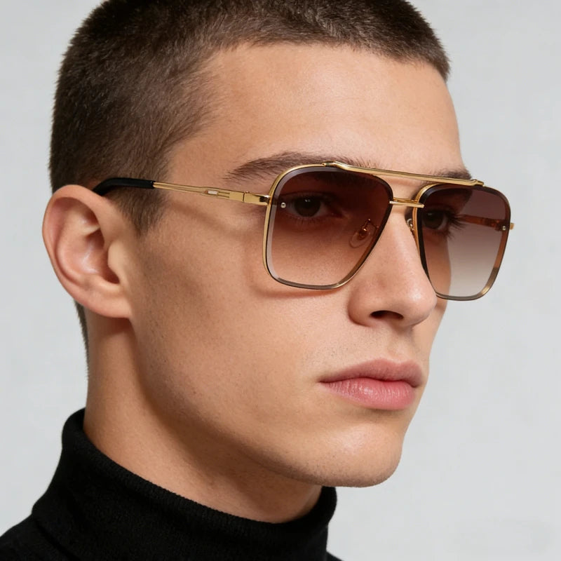 Novo metal quadrado gradiente óculos de sol moda das mulheres dos homens luxo óculos de sol esportes ao ar livre condução óculos de pesca uv400