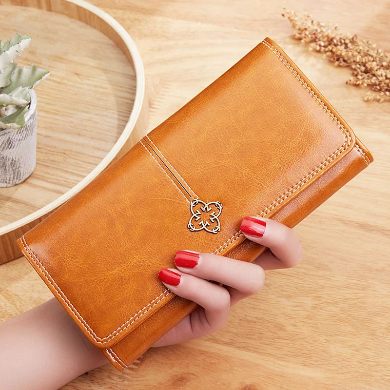Women's Leather Wallet Woman Luxury Long Wallets Fashion Women Purses Money Bags 2022 Handbags Womens Purse Cards Holder