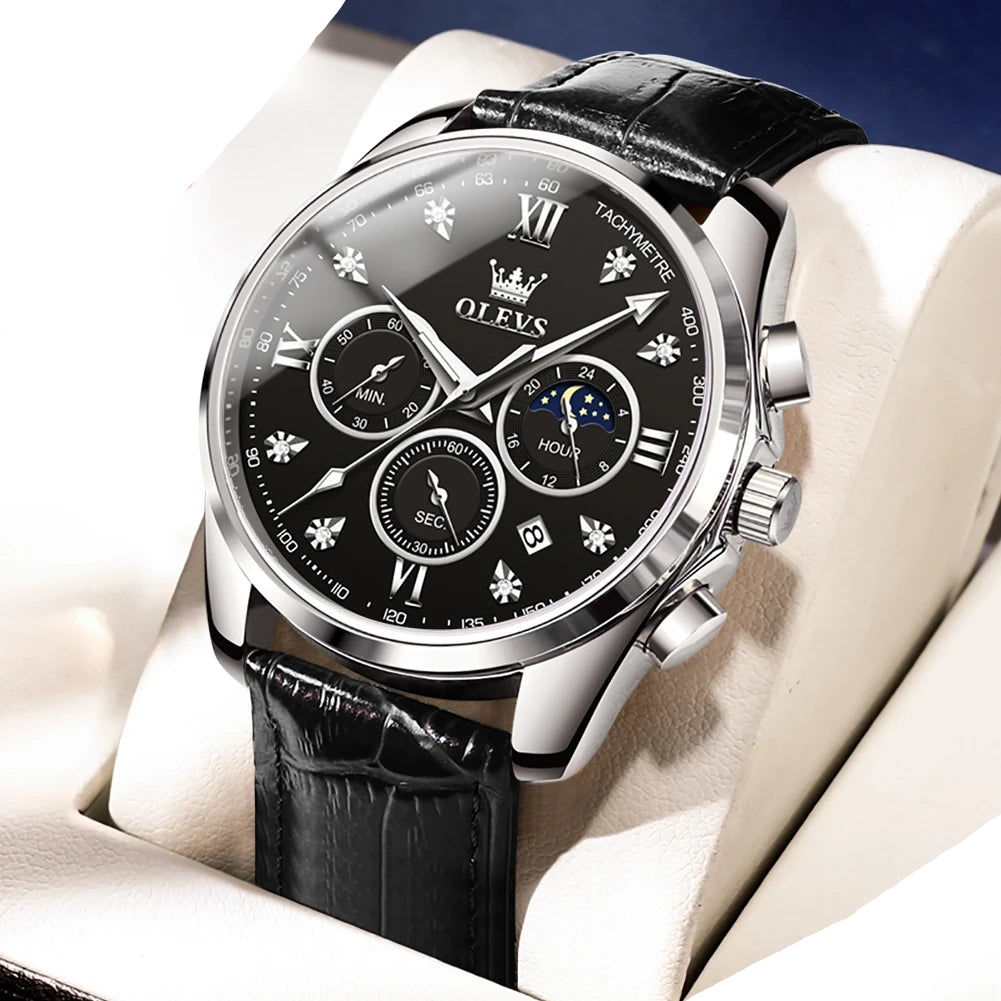 Quartz Watch - Stylish Luminous Moon Phase