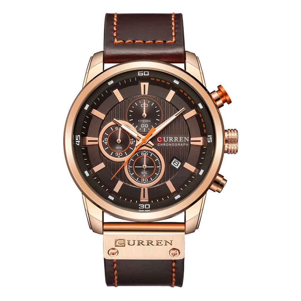 Lorqen Prague - Chronograph Herrenuhr - Lederarmband