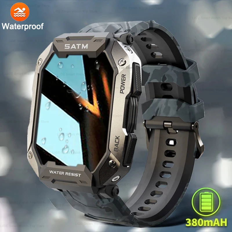 Men's Outdoor Sports Smartwatch - Waterproof & Fitness Tracker
