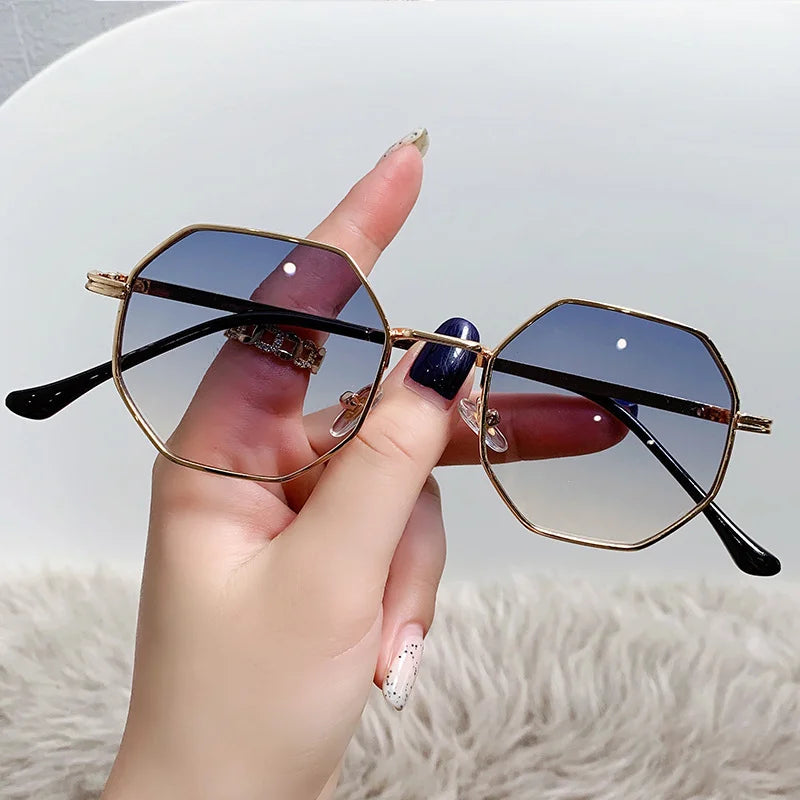 Vintage Octagon Metal Sunglasses - Luxury Style