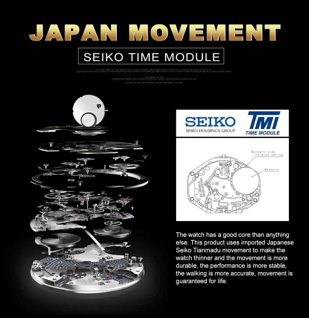 Elegant Men's Bauhaus Quartz Watch