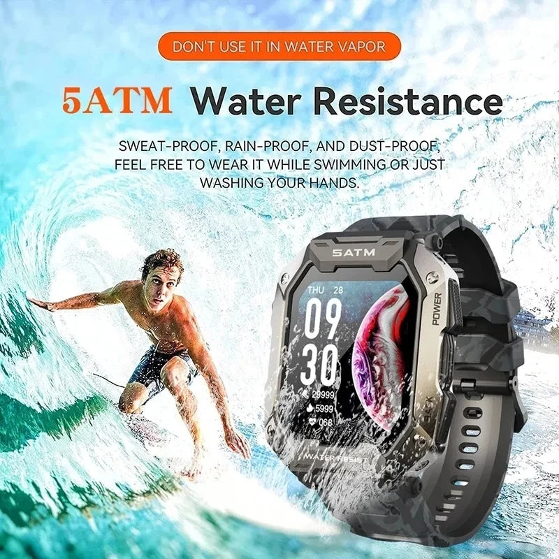 Men's Outdoor Sports Smartwatch - Waterproof & Fitness Tracker