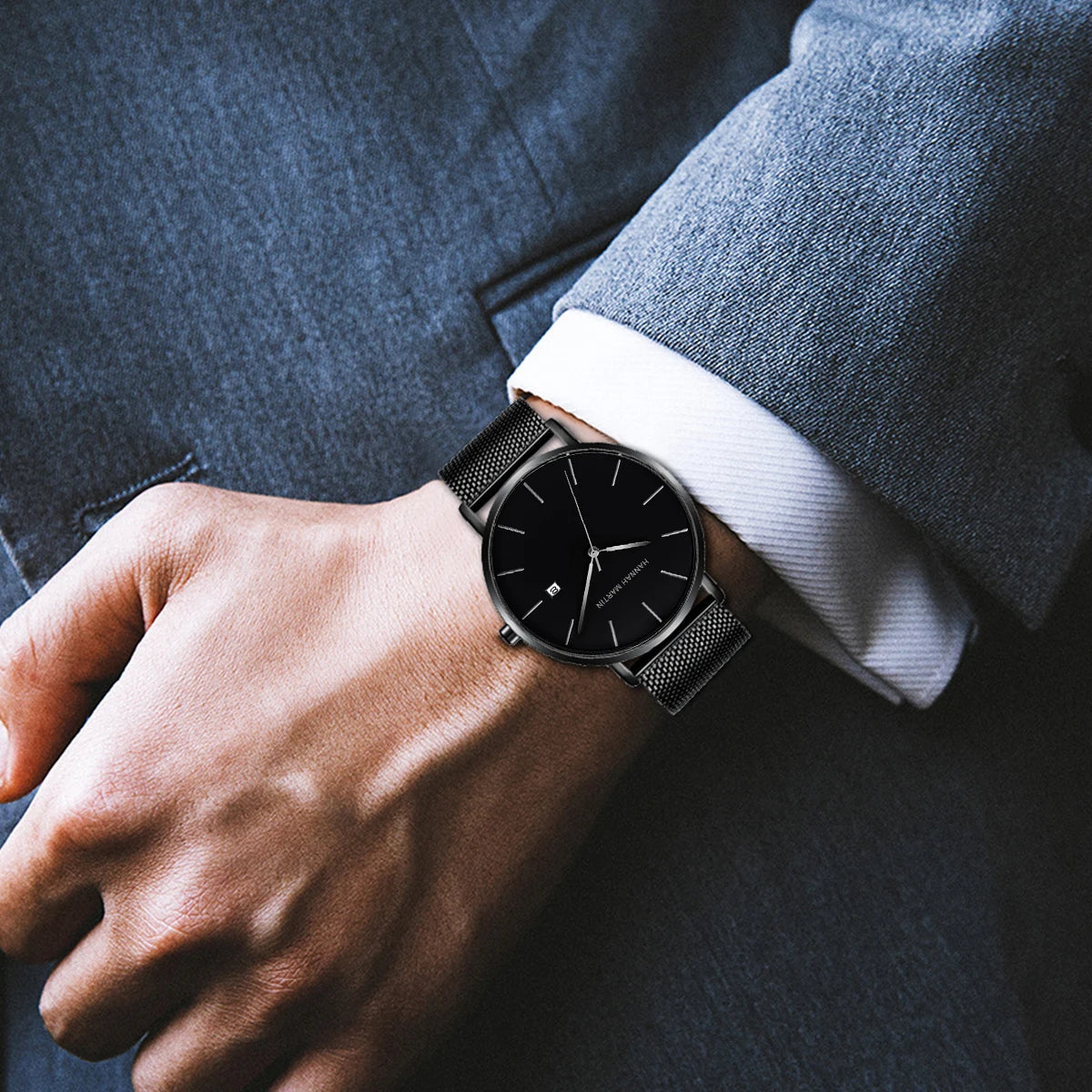 Elegant Men's Bauhaus Quartz Watch