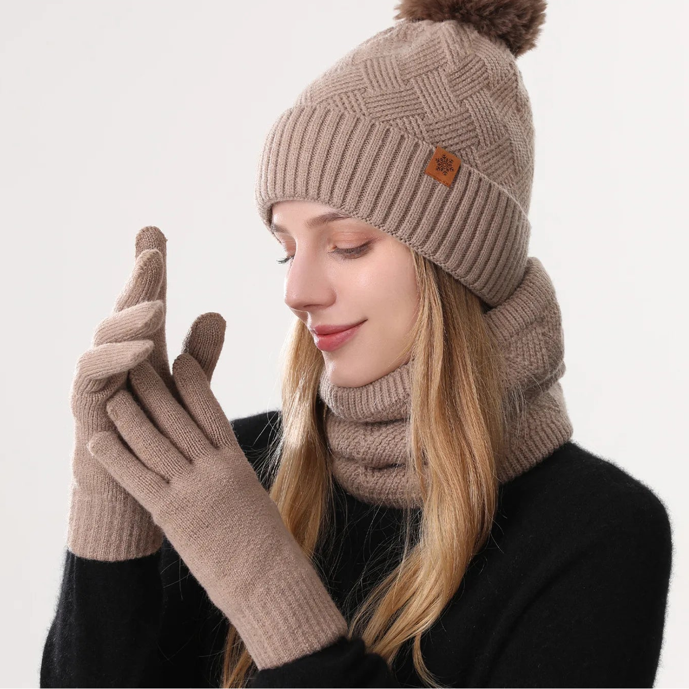 Warm Knit Wool-Lined Winter Hat — Gift Included