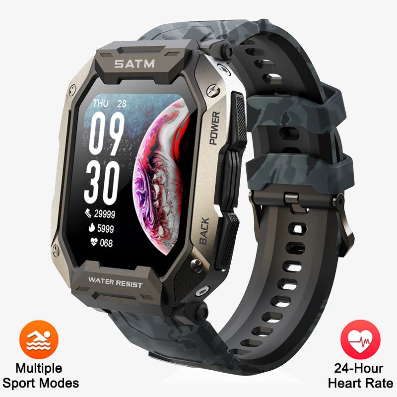 Men's Outdoor Sports Smartwatch - Waterproof & Fitness Tracker