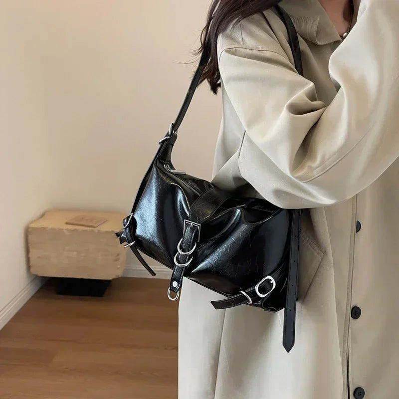 2025 High Quality Women's Bags Autumn New Fashion Simplicity High-capacity Advanced Sense Shoulder Bag Solid Versatile Handbag