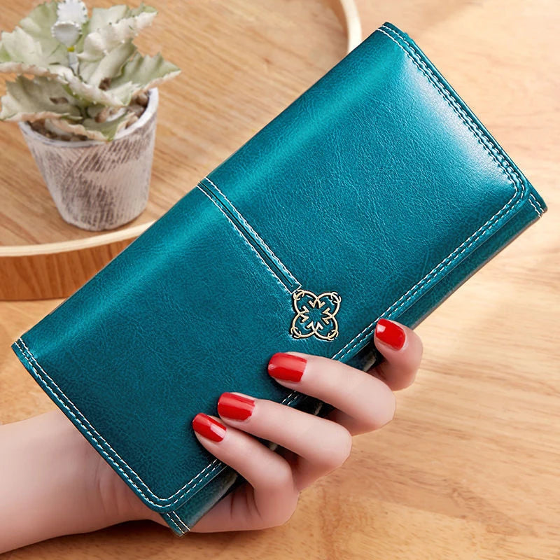 Women's Leather Wallet Woman Luxury Long Wallets Fashion Women Purses Money Bags 2022 Handbags Womens Purse Cards Holder