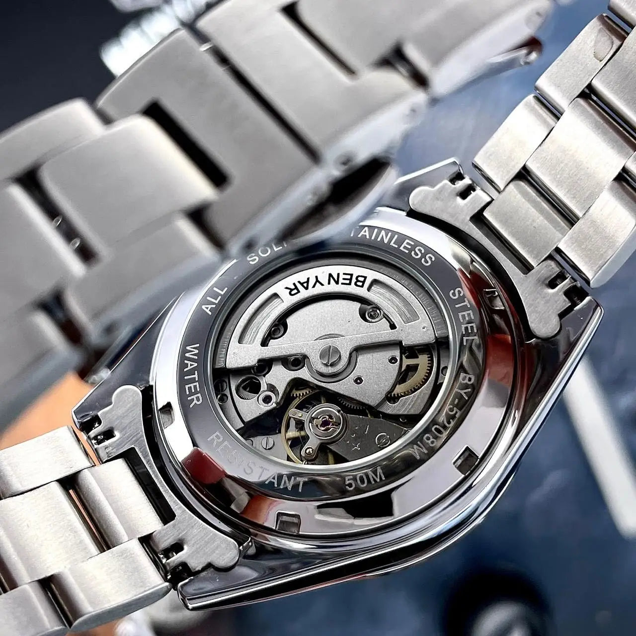 Benyar 2024 areia estrada venda quente 40mm relógio mecânico 316l aço inoxidável 50m à prova dwaterproof água z relógio mecânico automático masculino