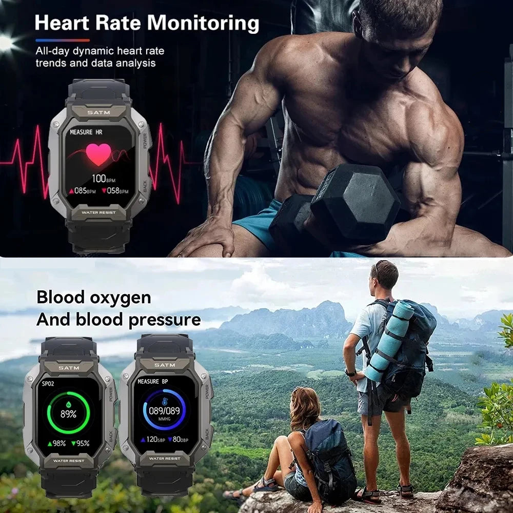 Men's Outdoor Sports Smartwatch - Waterproof & Fitness Tracker