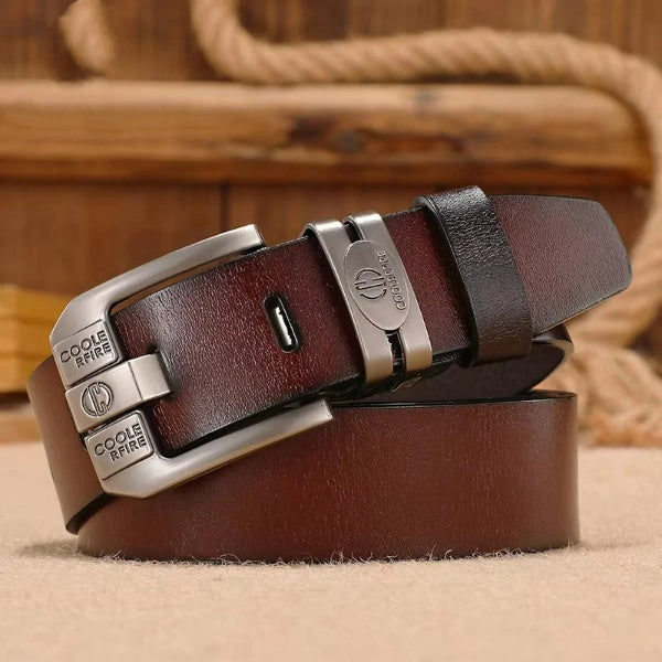 Luxuriöser Echtledergürtel für Herren – Vintage-Stil