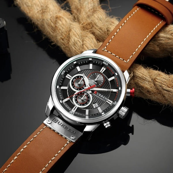 Lorqen Prague - Chronograph Herrenuhr - Lederarmband