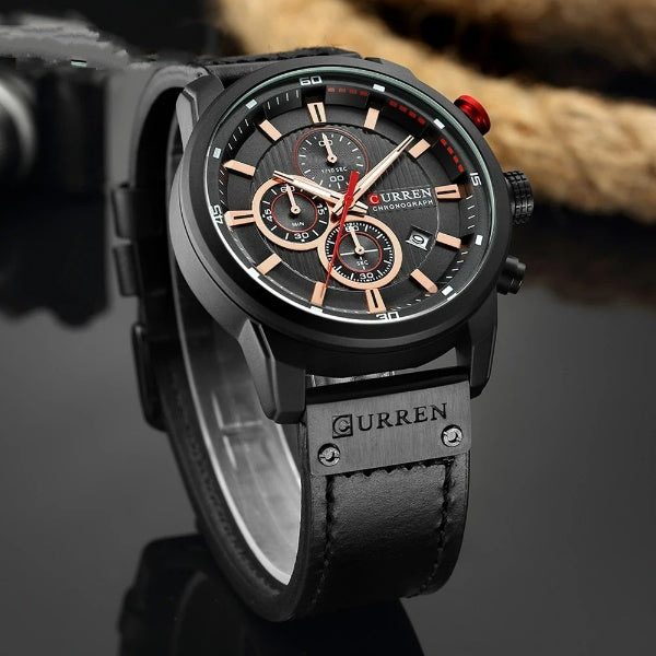 Lorqen Prague - Chronograph Herrenuhr - Lederarmband