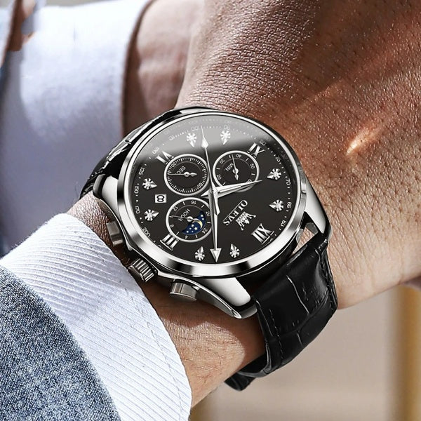 Quartz Watch - Stylish Luminous Moon Phase