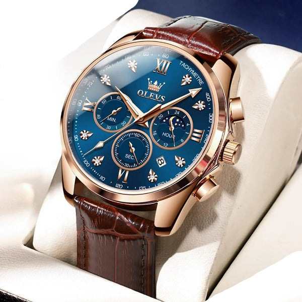 Quartz Watch - Stylish Luminous Moon Phase