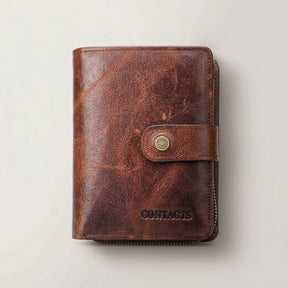 Vintage-Ledergeldbörse mit RFID-Schutz und Münzfach