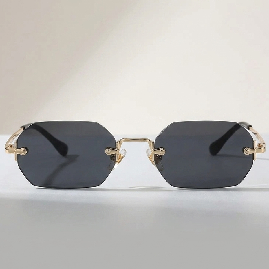 Cordace Polygon Rimless Sunglasses – Luxury UV Protection