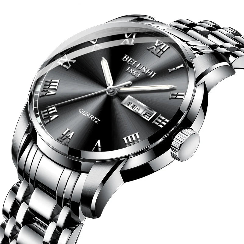 Men's Luxury Quartz Watch - Stainless Steel Elegance