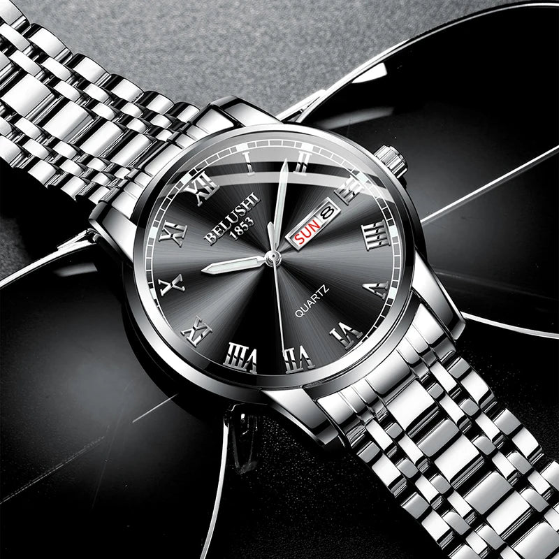 Men's Luxury Quartz Watch - Stainless Steel Elegance