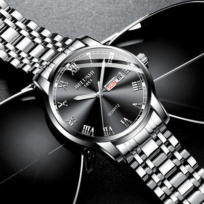 Men's Luxury Quartz Watch - Stainless Steel Elegance