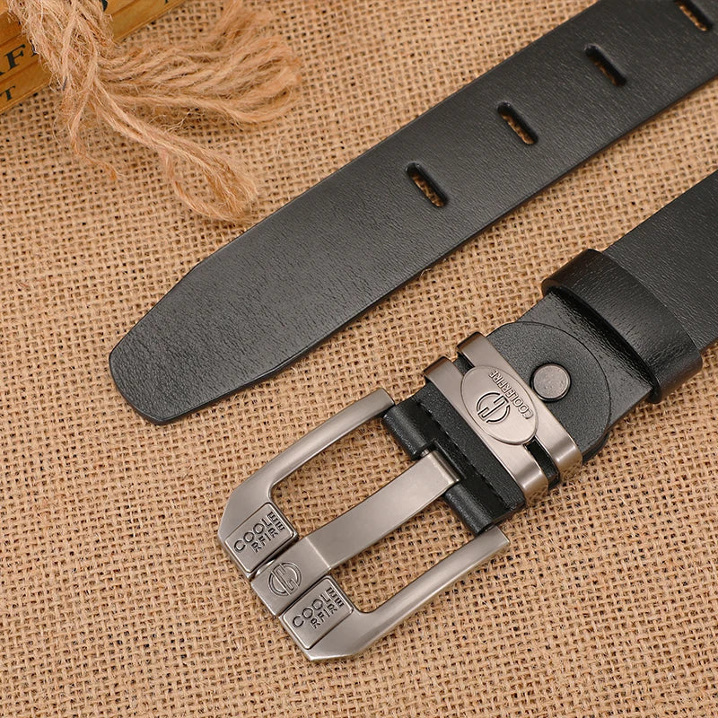New Men Genuine Leather Belts Cowboy Wide High Quality Buckle Belts for Men Brand Luxury Leisure Vintage Jeans Strap HQ225