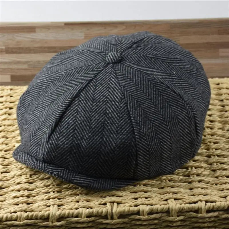 Elegant Wool Newsboy Cap for Men