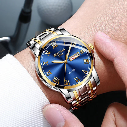 Men's Luxury Quartz Watch - Stainless Steel Elegance