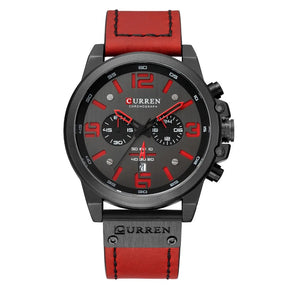 Men's Leather Chronograph Watch