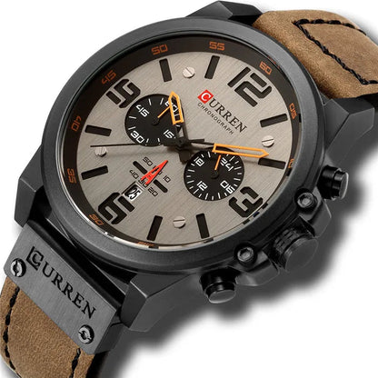 Men's Leather Chronograph Watch
