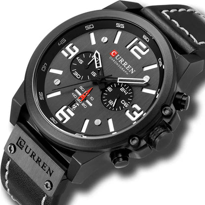 Men's Leather Chronograph Watch