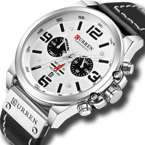 Men's Leather Chronograph Watch