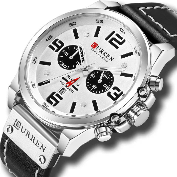 Men's Leather Chronograph Watch