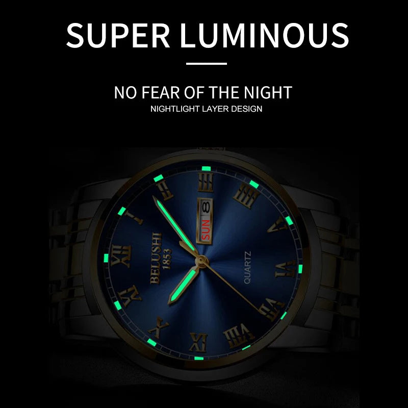 Men's Luxury Quartz Watch - Stainless Steel Elegance