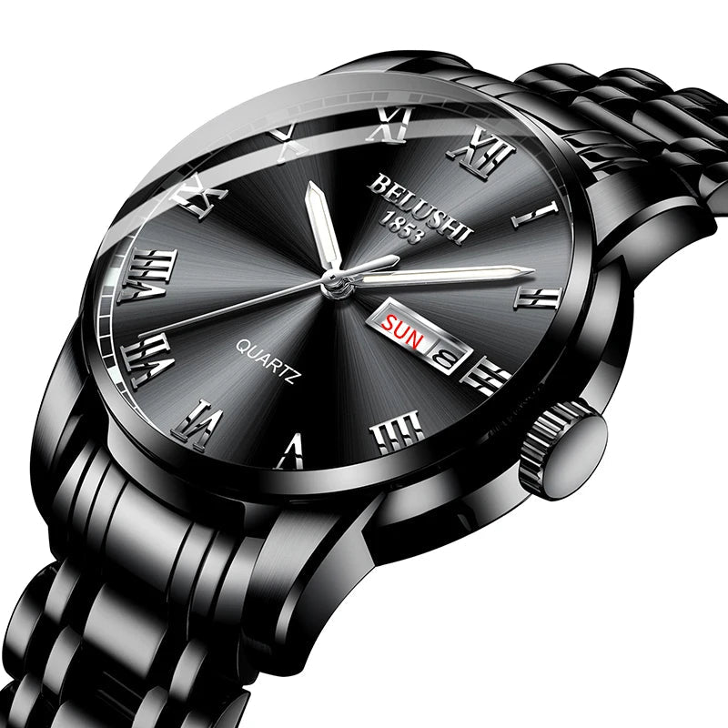 Men's Luxury Quartz Watch - Stainless Steel Elegance
