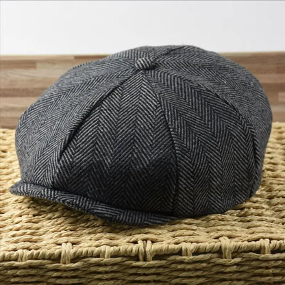 Elegant Wool Newsboy Cap for Men