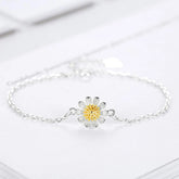 Elegant 925 Sterling Silver Daisy Bracelet for Women