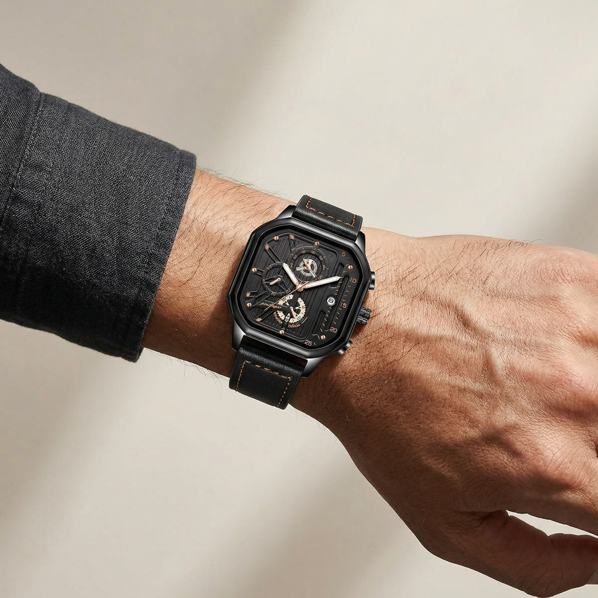 Lorqen Copenhagen - Luxus-Chronograph für Herren mit Lederarmband