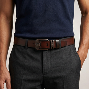 Luxuriöser Echtledergürtel für Herren – Vintage-Stil