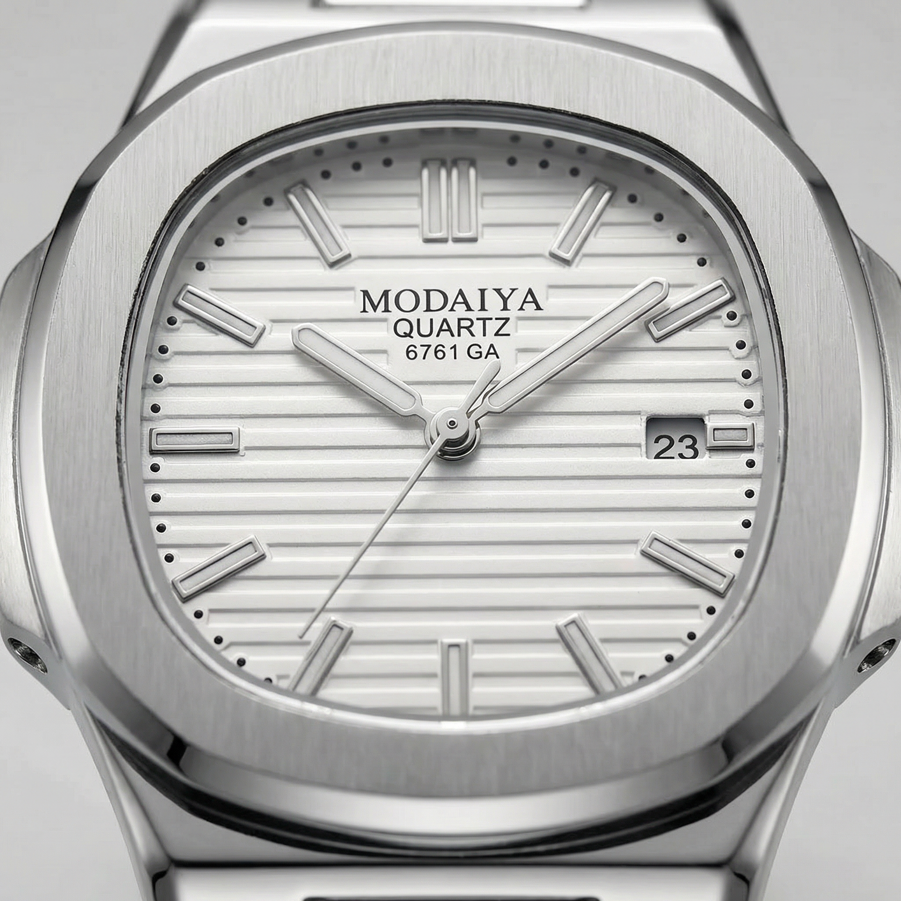 Lorqen Lisbon – Montre carrée élégante à quartz avec bracelet en acier inoxydable