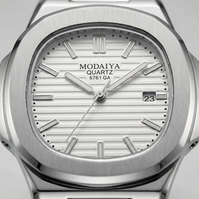 Lorqen Lisbon – Montre carrée élégante à quartz avec bracelet en acier inoxydable